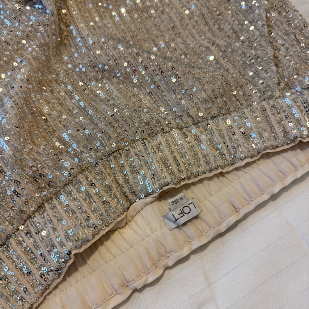 LOFT Gold Sequin Track Pants - Picture 2 of 6